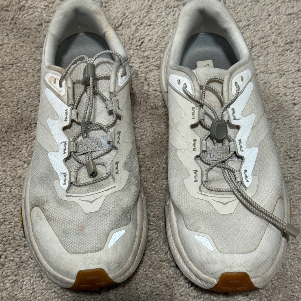 Hoka One One Women's Gray and White Athletic Shoes